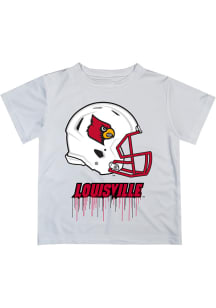Louisville Cardinals Youth White Helmet Short Sleeve T-Shirt