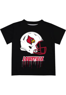 Louisville Cardinals Youth Black Helmet Short Sleeve T-Shirt