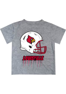 Louisville Cardinals Youth Grey Helmet Short Sleeve T-Shirt