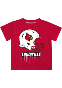 Louisville Cardinals Youth Red Helmet Short Sleeve T-Shirt