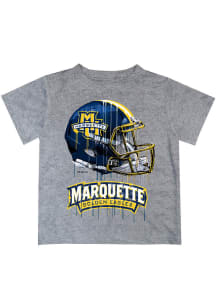 Marquette Golden Eagles Youth Grey Helmet Short Sleeve T-Shirt