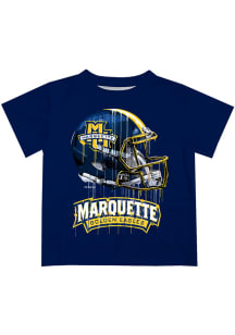 Marquette Golden Eagles Youth Blue Helmet Short Sleeve T-Shirt