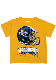 Marquette Golden Eagles Youth Gold Helmet Short Sleeve T-Shirt