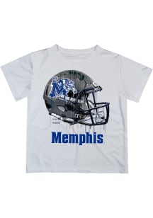 Memphis Tigers Youth White Helmet Short Sleeve T-Shirt