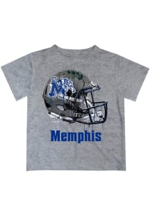 Memphis Tigers Youth Grey Helmet Short Sleeve T-Shirt