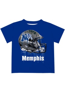 Memphis Tigers Youth Blue Helmet Short Sleeve T-Shirt