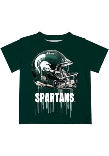 Michigan State Spartans Youth Green Helmet Short Sleeve T-Shirt