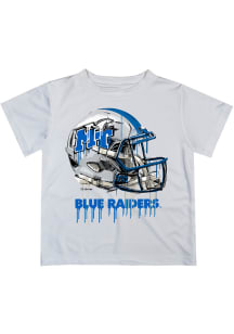 Middle Tennessee Blue Raiders Youth White Helmet Short Sleeve T-Shirt