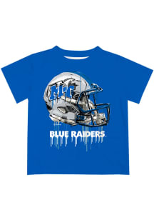 Middle Tennessee Blue Raiders Youth Blue Helmet Short Sleeve T-Shirt