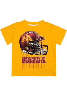 Youth Minnesota Golden Gophers Gold Vive La Fete Helmet Short Sleeve T-Shirt