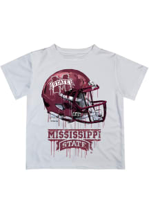 Mississippi State Bulldogs Youth White Helmet Short Sleeve T-Shirt
