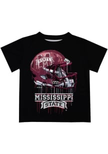 Mississippi State Bulldogs Youth Black Helmet Short Sleeve T-Shirt