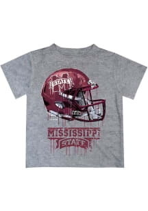 Mississippi State Bulldogs Youth Grey Helmet Short Sleeve T-Shirt