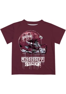 Mississippi State Bulldogs Youth Maroon Helmet Short Sleeve T-Shirt