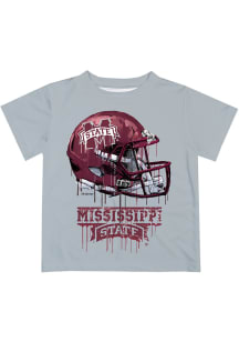 Mississippi State Bulldogs Youth Grey Helmet Short Sleeve T-Shirt