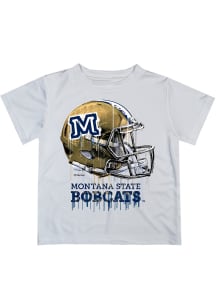 Montana State Bobcats Youth White Helmet Short Sleeve T-Shirt