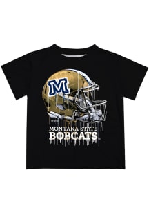 Montana State Bobcats Youth Black Helmet Short Sleeve T-Shirt
