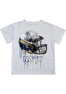 Navy Midshipmen Youth White Helmet Short Sleeve T-Shirt