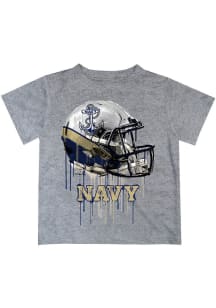 Navy Midshipmen Youth Grey Helmet Short Sleeve T-Shirt