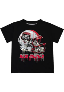 New Mexico Lobos Youth Black Helmet Short Sleeve T-Shirt