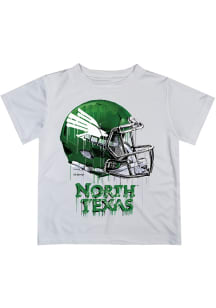 North Texas Mean Green Youth White Helmet Short Sleeve T-Shirt