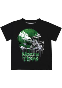 North Texas Mean Green Youth Black Helmet Short Sleeve T-Shirt