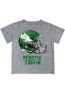 North Texas Mean Green Youth Grey Helmet Short Sleeve T-Shirt