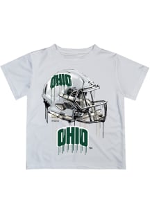 Ohio Bobcats Youth White Helmet Short Sleeve T-Shirt
