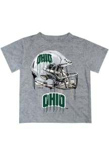 Ohio Bobcats Youth Grey Helmet Short Sleeve T-Shirt