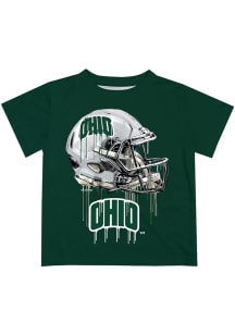 Ohio Bobcats Youth Green Helmet Short Sleeve T-Shirt