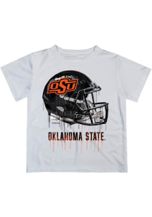 Oklahoma State Cowboys Youth White Helmet Short Sleeve T-Shirt