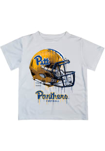 Pitt Panthers Youth White Helmet Short Sleeve T-Shirt