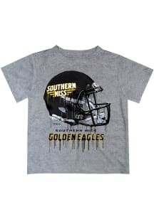 Southern Mississippi Golden Eagles Youth Grey Helmet Short Sleeve T-Shirt