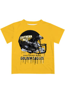Southern Mississippi Golden Eagles Youth Gold Helmet Short Sleeve T-Shirt