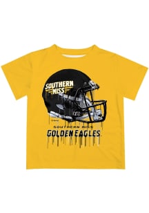Vive La Fete Southern Mississippi Golden Eagles Youth Gold Helmet Short Sleeve T-Shirt