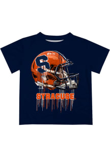Syracuse Orange Youth Navy Blue Helmet Short Sleeve T-Shirt