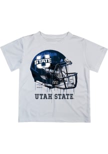 Vive La Fete Utah State Aggies Youth White Helmet Short Sleeve T-Shirt