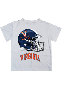 Virginia Cavaliers Youth White Helmet Short Sleeve T-Shirt
