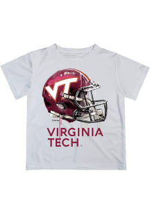 Virginia Tech Hokies Youth White Helmet Short Sleeve T-Shirt