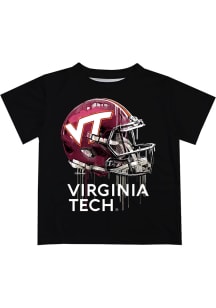 Virginia Tech Hokies Youth Black Helmet Short Sleeve T-Shirt