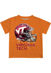 Virginia Tech Hokies Youth Orange Helmet Short Sleeve T-Shirt