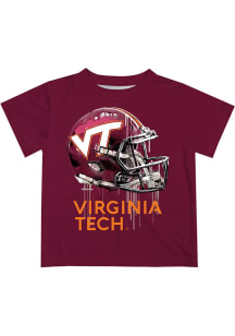 Virginia Tech Hokies Youth Maroon Helmet Short Sleeve T-Shirt
