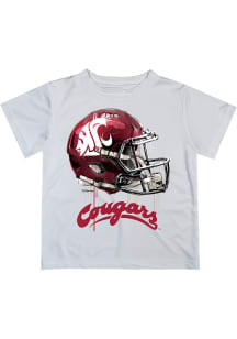 Washington State Cougars Youth White Helmet Short Sleeve T-Shirt