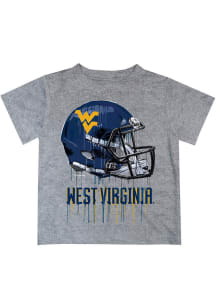 West Virginia Mountaineers Youth Grey Helmet Short Sleeve T-Shirt
