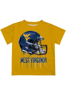 West Virginia Mountaineers Youth Gold Helmet Short Sleeve T-Shirt