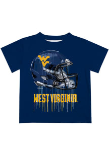 West Virginia Mountaineers Youth Blue Helmet Short Sleeve T-Shirt