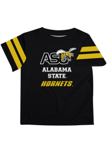 Alabama State Hornets Youth Black Stripes Short Sleeve T-Shirt
