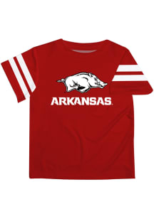 Arkansas Razorbacks Youth Red Stripes Short Sleeve T-Shirt