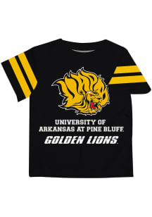 Arkansas Pine Bluff Golden Lions Youth Black Stripes Short Sleeve T-Shirt