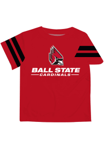 Ball State Cardinals Youth Red Stripes Short Sleeve T-Shirt